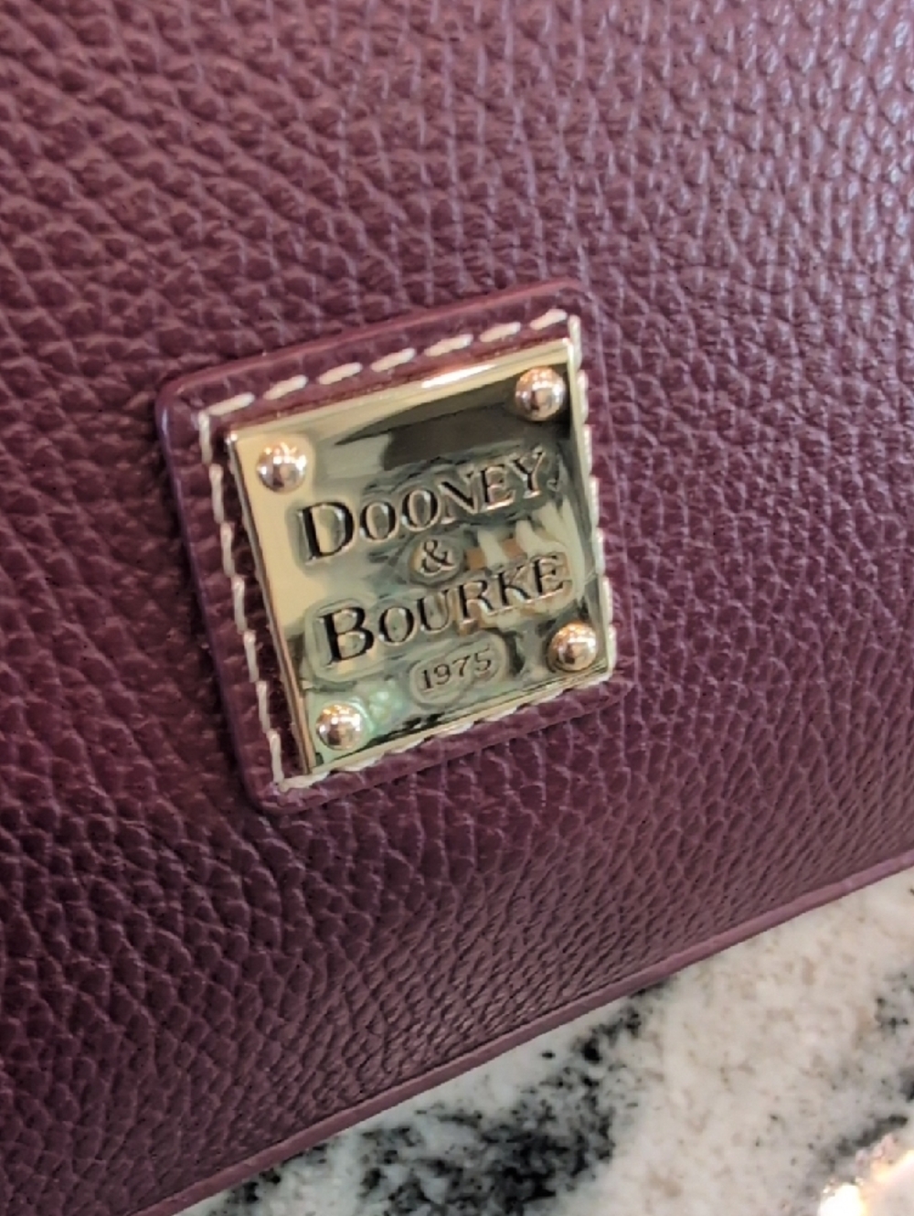 Dooney & Bourke Burgundy Pebble Leather Shoulder Bag w/Matching Wallet - Picture 2 of 16